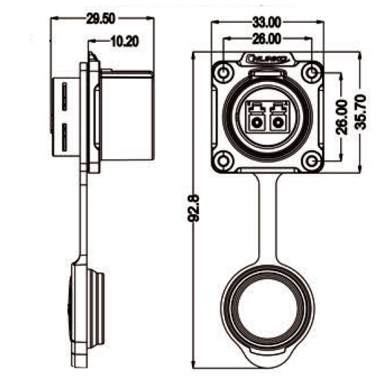 CNLINKO LC Duplex LWL Durchführung Einbau LP-24 LWL LC fiber socket