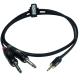 ENOVA 7 m 3.5 mm Jack stereo - 2x 6.3 mm Jack 2 pol mono Kabel schwarz & rot
