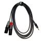 ENOVA 3 m 3.5 mm Mini Jack stereo - 2x XLR male 3 pol Kabel schwarz & rot