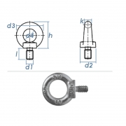 M10 Rinschraube/Fangseilöse DIN580 Stahl verzinkt (1.Stk)